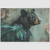 Rustiek  Bloemen Kroonkoningin Beer Decoupage Tissuepapier (Voorkant)