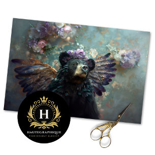 Rustiek  Bloemen Kroonkoningin Beer Decoupage Tissuepapier