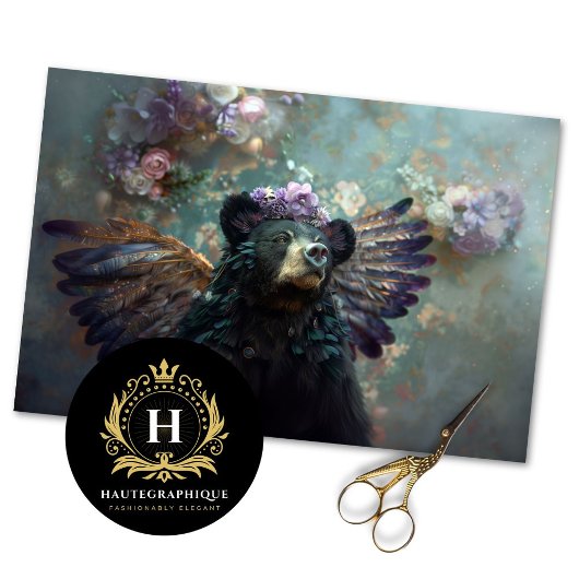 Rustiek Bloemen Kroonkoningin Beer Decoupage Tissuepapier