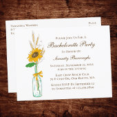 Rustiek Bloemen Land Zonnebloem Bachelorette Party Uitnodiging Briefkaart
