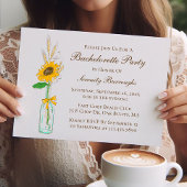 Rustiek Bloemen Land Zonnebloem Bachelorette Party Uitnodiging Briefkaart