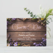 Rustiek, bloemen, lavendel en veldbloem ontwerp kaart (Staand voorkant)