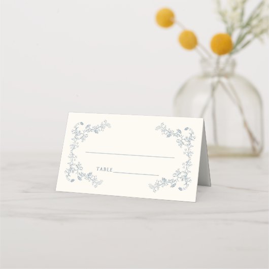 Rustiek  Bloemen Lijst Bruiloft Plaatskaartje (Voorkant)