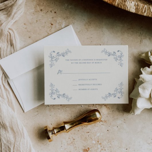 Rustiek Bloemen Lijst Bruiloft RSVP Kaartje