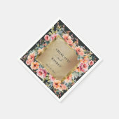 Rustiek Bloemen Lijst Sage Groen Bruiloft Servet (Hoek)