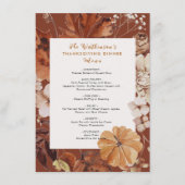 Rustiek Bloemen lijst Thanksgiving Menu (Voorkant)