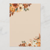 Rustiek Bloemen lijst Thanksgiving Menu (Achterkant)