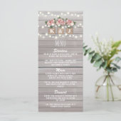 Rustiek Bloemen Mason Jar Menu (Staand voorkant)