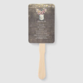 Rustiek Bloemen Mason Jar Trouwprogramma Handwaaier (Voorkant)