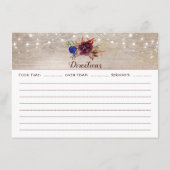 Rustiek Bloemen Mason Jar Vrijgezellenfeest Recept Informatiekaartje (Achterkant)