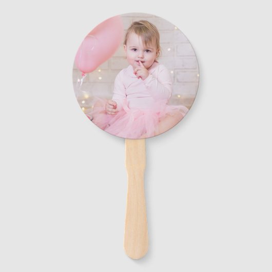 Rustiek Bloemen Meisje 1e Verjaardagsfeestje Aange Handwaaier (Achterkant)