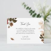 Rustiek Bloemen Orthodox Christelijk Doopsel Bedankkaart (Staand voorkant)