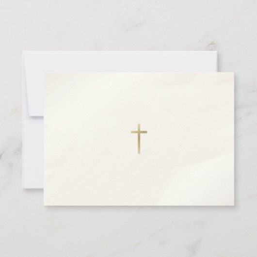 Rustiek Bloemen Orthodox Christelijk Doopsel Bedankkaart (Achterkant)