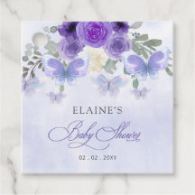 Rustiek Bloemen Paarse Lila Vlinders Baby shower