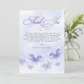Rustiek Bloemen Paarse Lila Vlinders Baby shower Bedankkaart (Staand voorkant)