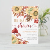 Rustiek Bloemen Paddestoel Zonnebloemen Vrijgezell Kaart (Staand voorkant)