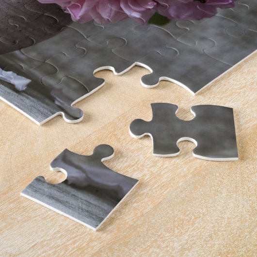 Rustiek Bloemen Stilleven met Roze Pioenen Legpuzzel (Zijkant)