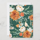 Rustiek Bloemen Verbrande Sinaasappel Elegant Herf Kaart (Achterkant)