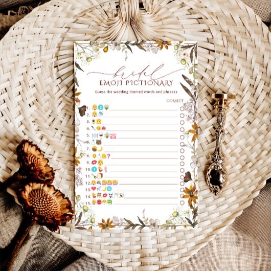 Rustiek Bloemen Vrijgezellenfeest Emoji Pictionary