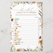 Rustiek Bloemen Vrijgezellenfeest Emoji Pictionary (Voorkant)