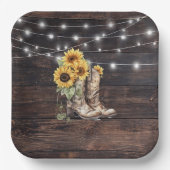 Rustiek Bloemen Vrijgezellenfeest Papier Borden Papieren Bordje (Voorkant)