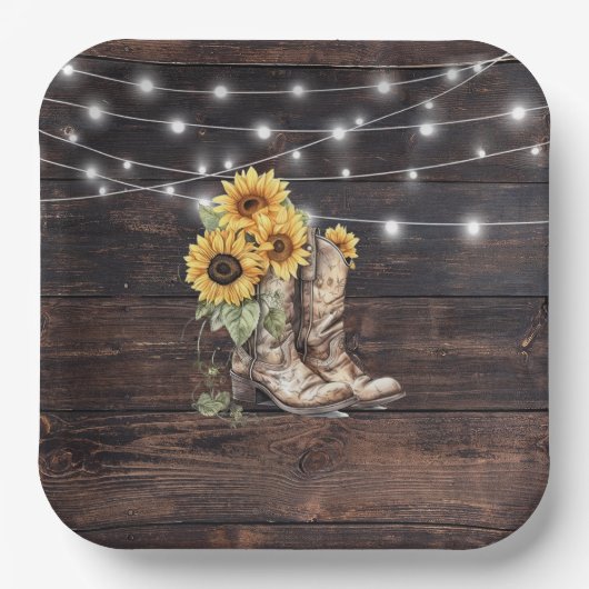 Rustiek Bloemen Vrijgezellenfeest Papier Borden Papieren Bordje (Voorkant)