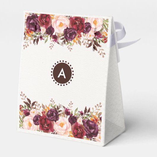 Rustiek Bloemen Vrijgezellenfeest Roze Marsala Fav Bedankdoosjes (Achterkant)