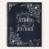 Rustiek Bloemen Zwart Krijtbord Tuin Journal Notitieboek (Voorkant)