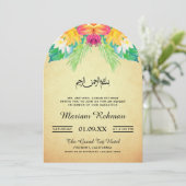  rustiek bloemenbaby meisje aqiqah kaart (Staand voorkant)