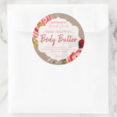 rustiek bloemenbody boter kraft label (Tas)