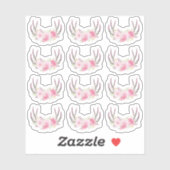 Rustiek Bloemengewei Blush Roze Elegant 12-delig Sticker (Vel)