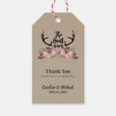 Rustiek Bloemengewei De jacht is voorbij bruiloft Cadeaulabel (Voorkant)