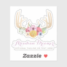 Rustiek Bloemengewei Pastel Waterverf naam Logo