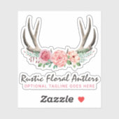 Rustiek Bloemengewei Shabby Chic Rozen Naam Logo Sticker (Vel)