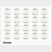 Rustiek bloemengroen Baby Sprinkle Ronde Sticker (Vel)