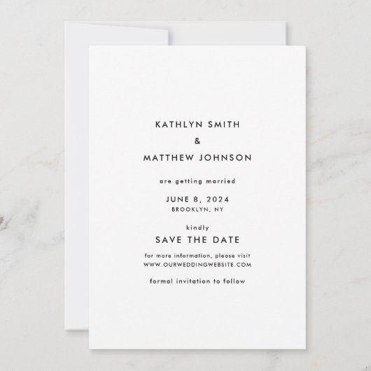 Rustiek bloemengroen Eenvoudige foto Save the Date (Achterkant)