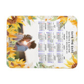 Rustiek bloemengroen Eenvoudige foto Save the Date Magneet (Horizontaal)