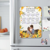 Rustiek bloemengroen Eenvoudige foto Save the Date Magneet