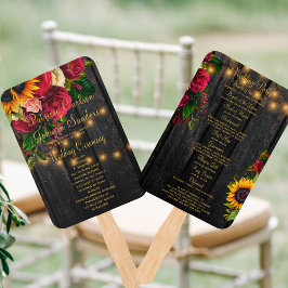 Rustiek bloemenhout string verlichting bruiloft pr handwaaier