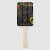 Rustiek bloemenhout string verlichting bruiloft pr handwaaier (Achterkant)