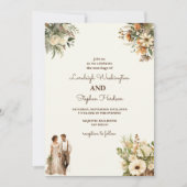 Rustiek bloemenhuwelijk met moderne elegantie kaart (Voorkant)