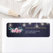 Rustiek bloemenkrijtbord bruiloft retour adres etiket (Insitu)