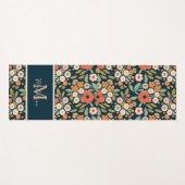 rustiek bloemenpatroon marinenaam monogram yogamat (Voorkant (horizontaal))