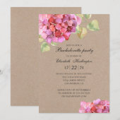 Rustiek bloemenvrijgezellenfeest. Roze bloemen Kaart (Voorkant / Achterkant)