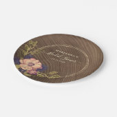 Rustiek Bloemhout Vrijgezellenfeest Papieren Bordje (Gekanteld)