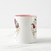 Rustiek bloemig botanisch gebladerte mevrouw Pas g Tweekleurige Koffiemok (Center)