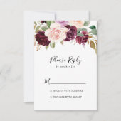 Rustiek bloemig en botanisch gebladerte RSVP (Voorkant)