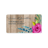 Rustiek bloemig geschilderd hout etiket (Voorkant)