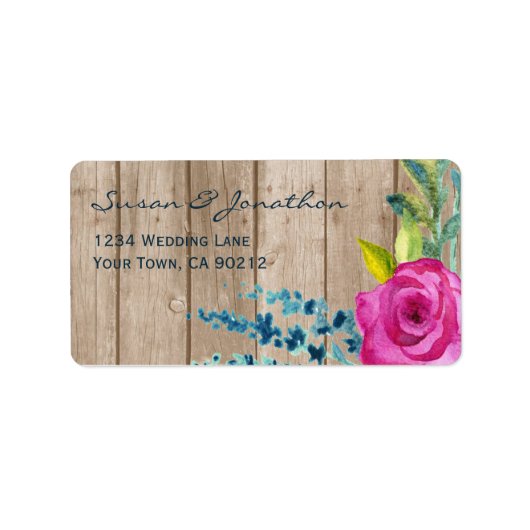 Rustiek bloemig geschilderd hout etiket (Voorkant)