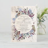 Rustiek bloemig lijst met vogels kaart (Staand voorkant)